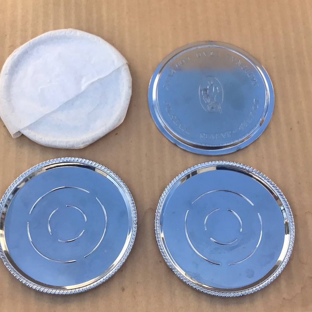 Classic Vintage metal  Coasters set of 4 MCM